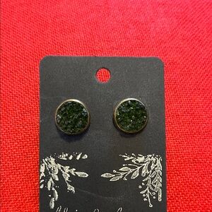 Elegant Green Stud Earrings